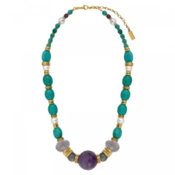 Discount Tiki adjustable necklace - turquoise Colliers XXL
