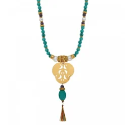 Sale Tiki long necklace - turquoise Sautoirs & Colliers Longs