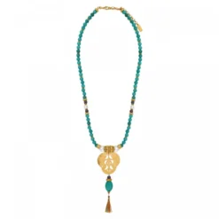 Sale Tiki long necklace - turquoise Sautoirs & Colliers Longs