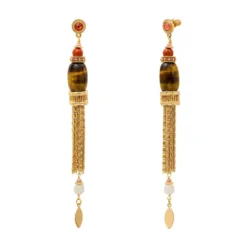 Discount Tiki pierced stud earrings - terracotta pink Percées / Tiges