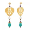 Tiki pierced stud earrings - turquoise Percées / Tiges