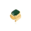 Wide adjustable rectangular Byzance ring – green Bagues Ajustables|Bagues Grandes Tailles