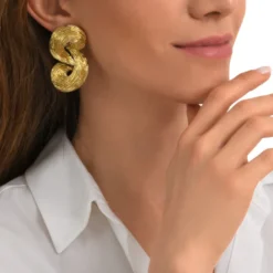 Online Zaza clip-on earrings - gold Clips|Boucles D'oreilles XXL