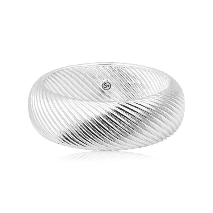 Best Zaza ribbed bangle bracelet - silver Joncs|Bracelets XXL