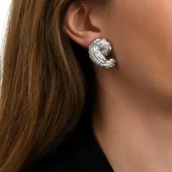 Outlet Zaza thin clip-on earrings - silver Clips|Boucles D'oreilles XXL