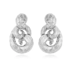 Clearance Zaza wave clip-on earrings - silver Clips|Boucles D'oreilles XXL