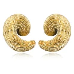 Clearance Zaza wide clip-on earrings - gold Clips|Boucles D'oreilles XXL