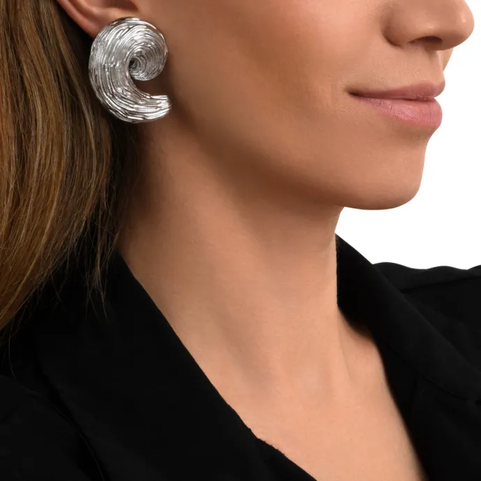 Zaza wide clip-on earrings - silver Clips|Boucles D'oreilles XXL