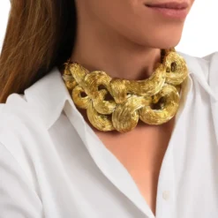 Clearance Zaza XXL choker necklace - gold Plastrons|Colliers Courts & Ras Du Cou